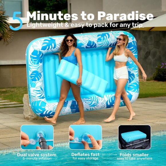 SLOOSH Inflatable Lounger Float, 85" x 57" Extra Large Pool Floats | NIB | - Picture 6 of 12